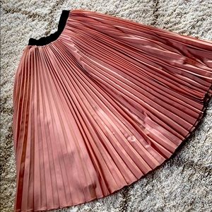 Sportmax satin blush pink long pleat skirt (S)